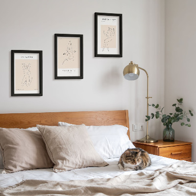 Mur de cadres Silhouettes linéaires de femmes dans des affiches minimalistes