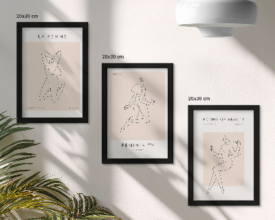 Mur de cadres Silhouettes linéaires de femmes dans des affiches minimalistes