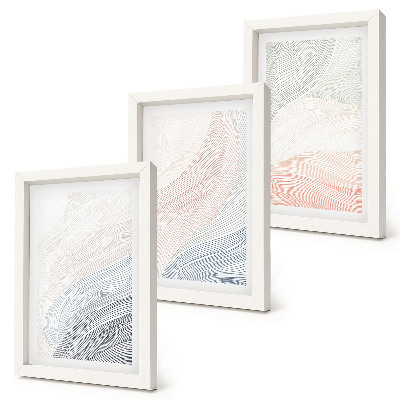 Lot de 3 tableaux Peinture abstraite de vagues sur carton aux couleurs pastel