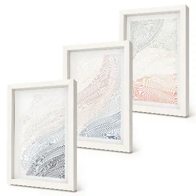 Lot de 3 tableaux peinture abstraite représentant des vagues sur carton aux couleurs pastel
