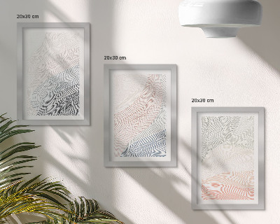 Lot de 3 tableaux Peinture abstraite de vagues sur carton aux couleurs pastel