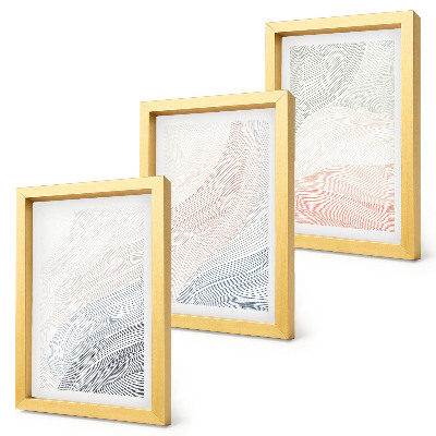 Lot de 3 tableaux Peinture abstraite de vagues sur carton aux couleurs pastel