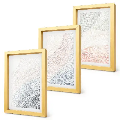 Lot de 3 tableaux peinture abstraite représentant des vagues sur carton aux couleurs pastel