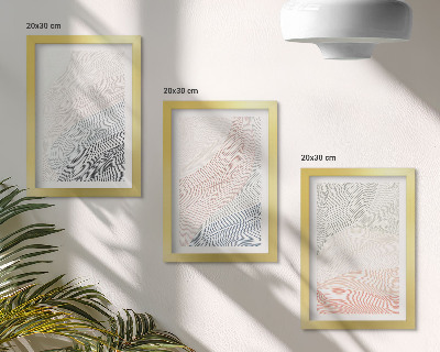 Lot de 3 tableaux Peinture abstraite de vagues sur carton aux couleurs pastel