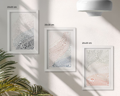 Lot de 3 tableaux Peinture abstraite de vagues sur carton aux couleurs pastel