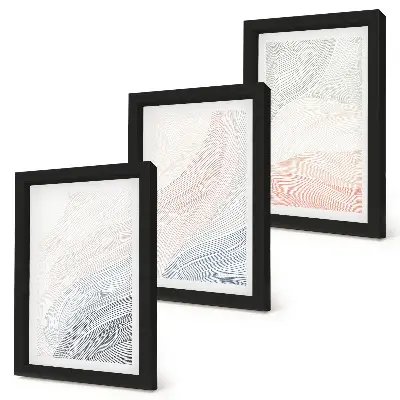 Lot de 3 tableaux peinture abstraite représentant des vagues sur carton aux couleurs pastel