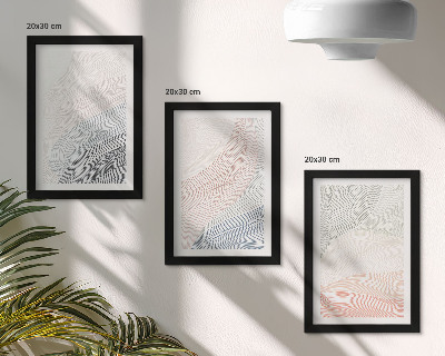 Lot de 3 tableaux Peinture abstraite de vagues sur carton aux couleurs pastel