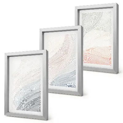 Lot de 3 tableaux peinture abstraite représentant des vagues sur carton aux couleurs pastel