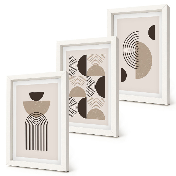 Ensemble de 3 tableaux Motifs géométriques abstraits minimalisme