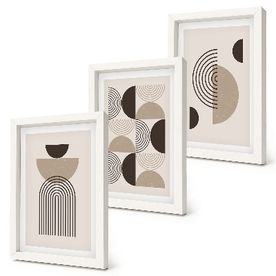Ensemble de 3 tableaux Motifs géométriques abstraits minimalisme