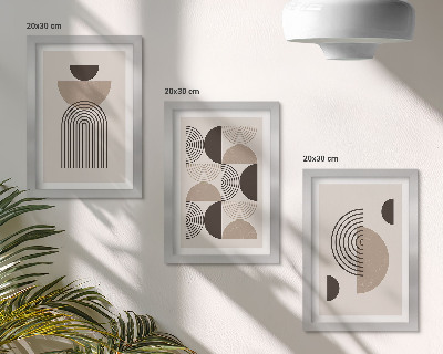 Ensemble de 3 tableaux Motifs géométriques abstraits minimalisme