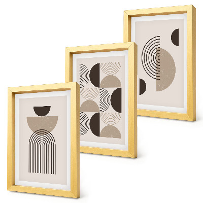 Ensemble de 3 tableaux Motifs géométriques abstraits minimalisme