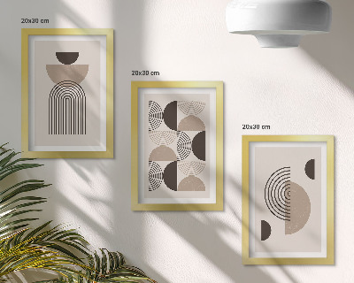 Ensemble de 3 tableaux Motifs géométriques abstraits minimalisme