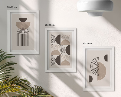 Ensemble de 3 tableaux Motifs géométriques abstraits minimalisme