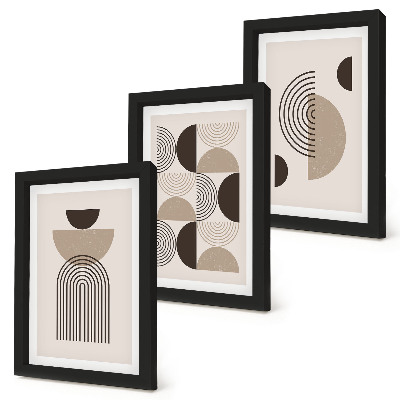 Ensemble de 3 tableaux Motifs géométriques abstraits minimalisme