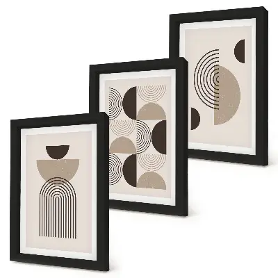Ensemble de 3 tableaux motifs géométriques abstraits minimalistes