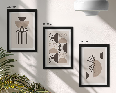Ensemble de 3 tableaux Motifs géométriques abstraits minimalisme