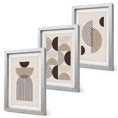 Ensemble de 3 tableaux Motifs géométriques abstraits minimalisme