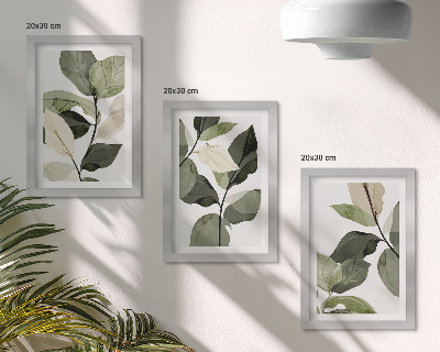 Mur de cadres Feuilles de plantes bohèmes délicates peintes