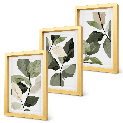 Mur de cadres Feuilles de plantes bohèmes délicates peintes