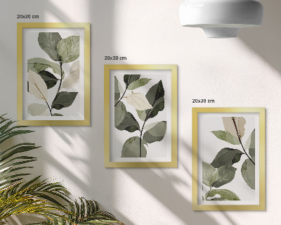 Mur de cadres Feuilles de plantes bohèmes délicates peintes