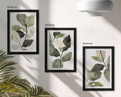 Mur de cadres Feuilles de plantes bohèmes délicates peintes