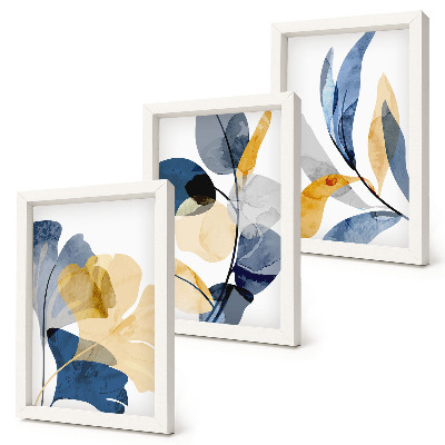 Lot de 3 tableaux Motifs végétaux dans un style aquarelle