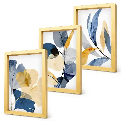 Lot de 3 tableaux avec motifs végétaux dans un style aquarelle
