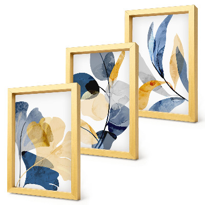 Lot de 3 tableaux Motifs végétaux dans un style aquarelle