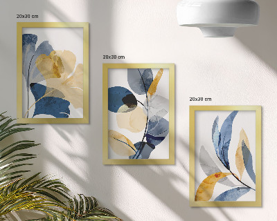 Lot de 3 tableaux Motifs végétaux dans un style aquarelle