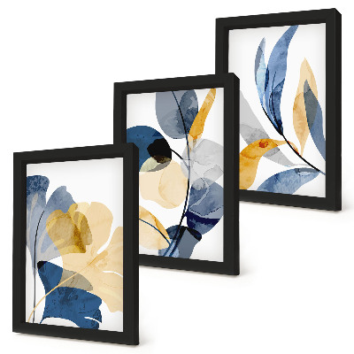 Lot de 3 tableaux Motifs végétaux dans un style aquarelle