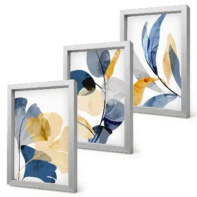 Lot de 3 tableaux avec motifs végétaux dans un style aquarelle
