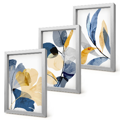 Lot de 3 tableaux Motifs végétaux dans un style aquarelle