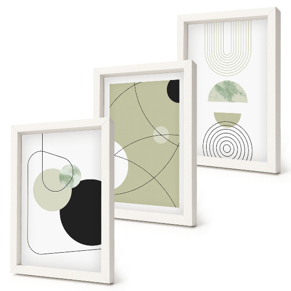 Lot de 3 tableaux Formes abstraites aux couleurs douces