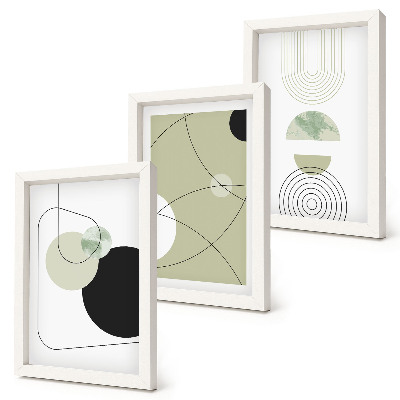 Lot de 3 tableaux Formes abstraites aux couleurs douces