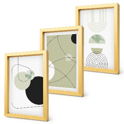 Lot de 3 tableaux Formes abstraites aux couleurs douces