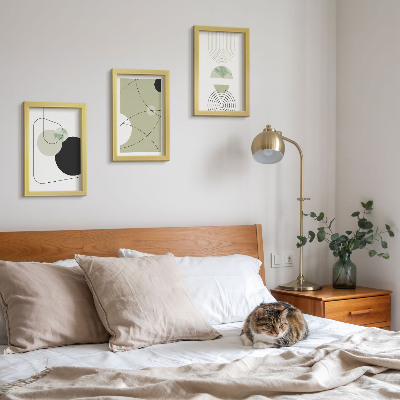 Lot de 3 tableaux Formes abstraites aux couleurs douces