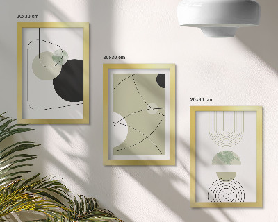Lot de 3 tableaux Formes abstraites aux couleurs douces
