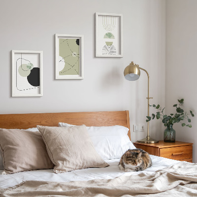 Lot de 3 tableaux Formes abstraites aux couleurs douces