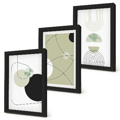 Lot de 3 tableaux Formes abstraites aux couleurs douces
