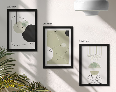 Lot de 3 tableaux Formes abstraites aux couleurs douces