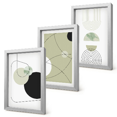 Lot de 3 tableaux Formes abstraites aux couleurs douces