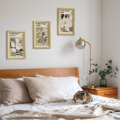Ensemble de 3 tableaux Fleurs rétro de différentes villes du monde entier
