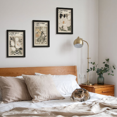 Ensemble de 3 tableaux Fleurs rétro de différentes villes du monde entier