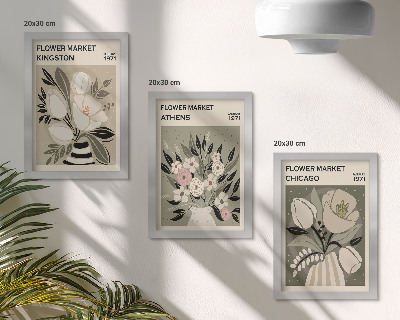 Mur de cadres Compositions florales de style rétro provenant de différentes villes