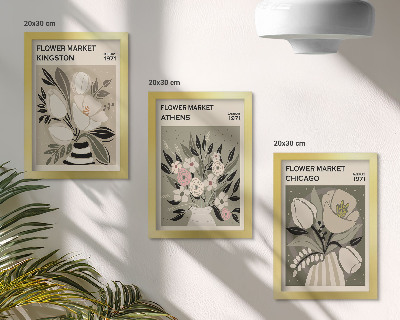 Mur de cadres Compositions florales de style rétro provenant de différentes villes