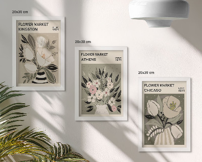 Mur de cadres Compositions florales de style rétro provenant de différentes villes