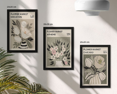 Mur de cadres Compositions florales de style rétro provenant de différentes villes