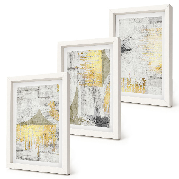 Ensemble de 3 tableaux Motifs de peinture abstraits minimalistes à la mode