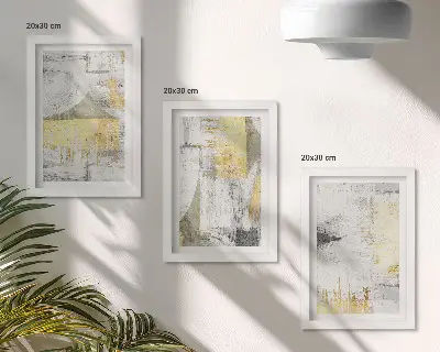 Ensemble de 3 tableaux motifs de peinture abstraits minimalistes tendance